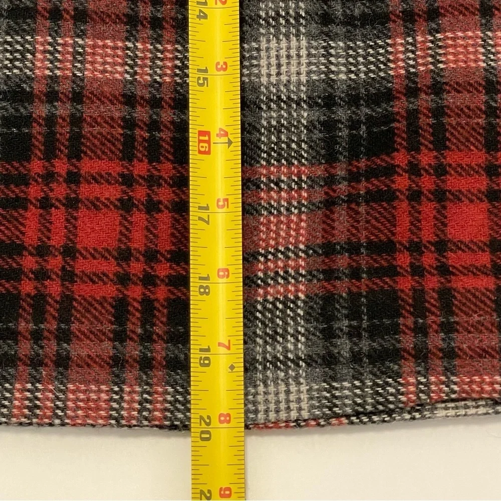 Herman Geist Wool Vintage Plaid Red and Black Women's Wrap Skirt Size 10
